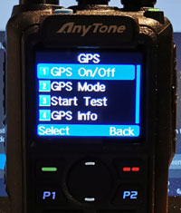 GPS uitzetten via menu hamradio transceiver 