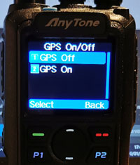 GPS uitzetten via menu hamradio transceiver