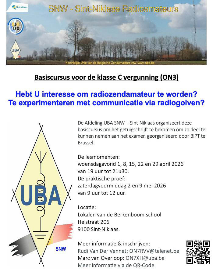 Flyer cursus klasse C radioamateur