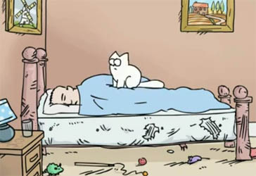 Simon's kat: wakker worden, tijd voor ontbijt